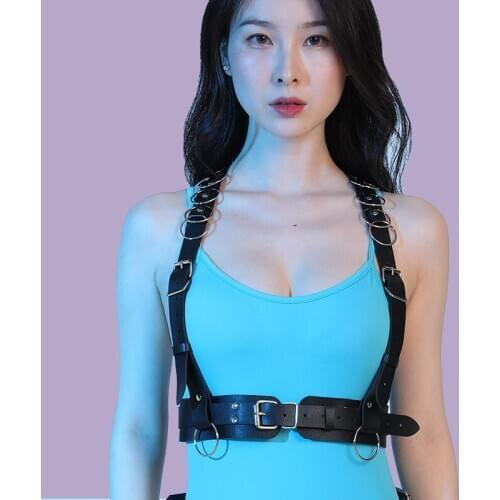 Fashion Leather Body Harness Bra Cage Women Sexy Lingerie Erotic Crop Top Corset Belt Goth Punk Body Bondage Garters Belt Chest