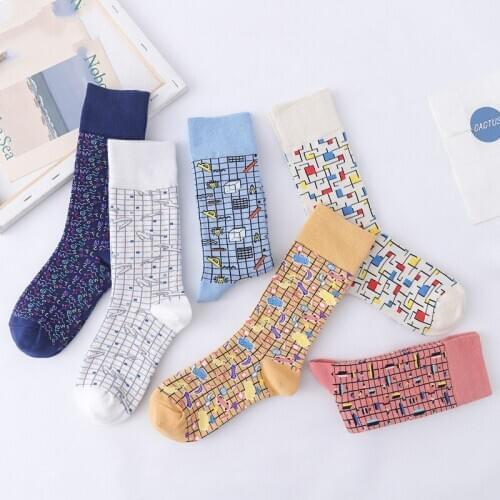 PEONFLY Womens Socks Harajuku Comfort Cotton socks Women men Funny Happy Harajuku skate board Socks