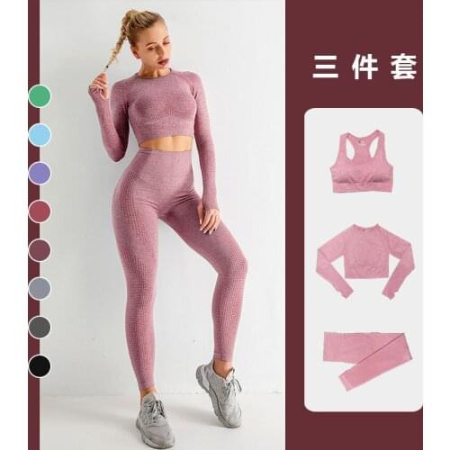Yoga clothes high stretch quick-drying bra long sleeve yoga pants suit womens sportswear fitness clothes leggings sports bra