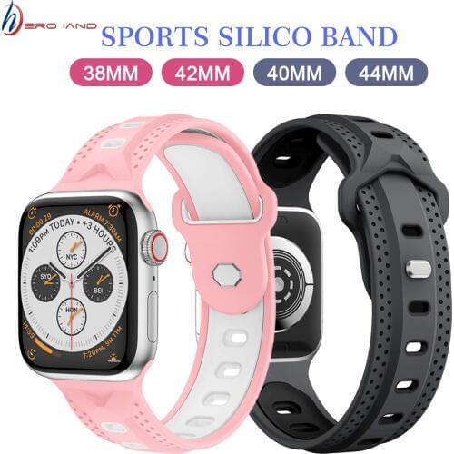 Sports silicone Band For Apple watch Series 4/3/2/1Replace Bracelet Strap watchband Watchstrap for apple watch 42mm 38mm 40/44mm