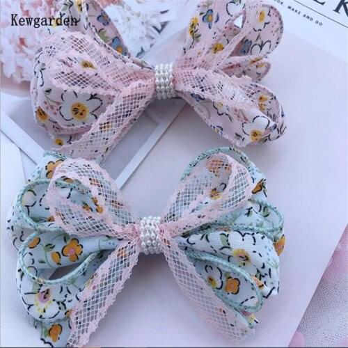 Kewgarden 30mm 3cm Print Flower Ribbon DIY Hair Bow Accessories Handmade Tape Overlock Edge Floral Webbing Wholesale 20 Meters