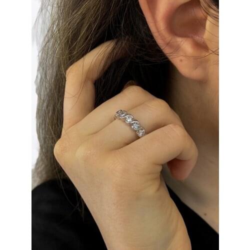 Certified Swarovski Five Stone 925 Silver Ring