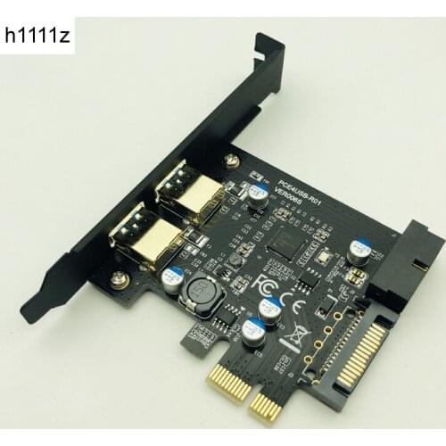 Super Speed USB 3.0 PCI-E 2 Port PCI Express Expansion Card 19-Pin Power Connector for Desktops PC PCI Express USB 3.0 Cards NEW