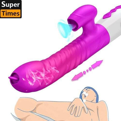 Telescopic Tongue Vibrating Massage Stick Double Tongue Stimulator Anal Vaginal Clitoris Female Masturbation Dildo Suck Sex Toys