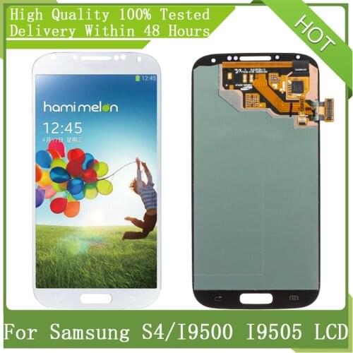 5.0“ Super AMOLED For SAMSUNG Galaxy S4 GT-i9505 i9500 i9506 i337 LCD Display Touch Digitizer Assembly With Frame Replacement