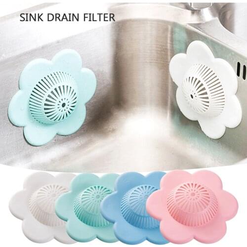 1 Pc Hair Filter Sink Pad Kitchen Silicone Sink Collect Bath Stopper Floor Plug Strainer Drain Sewer Hair Filter Four Color