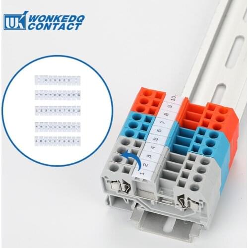 10Pcs WSB Marker Strip for Push in connection terminal blocks DIN Rail Terminal blocks