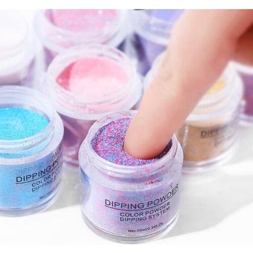 12pcs Dipping Powder Nail Starter Glitter for DIY Salon Nail Art Manicure Nail Glitter Candy Coat Powder