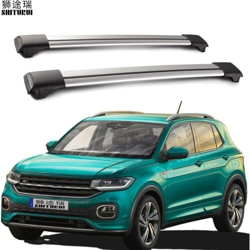 SHITURUI 2Pcs Roof Bars for Volkswagen T-Cross Aluminum Alloy Side Bars Cross Rails Roof Rack Luggage