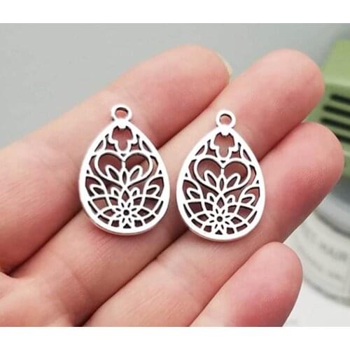 20pcs/lot--27x18mm, Water Drop chams, Antique silver plated Filigree Pattern Water Drop charms,DIY supplies, Jewelry accessories