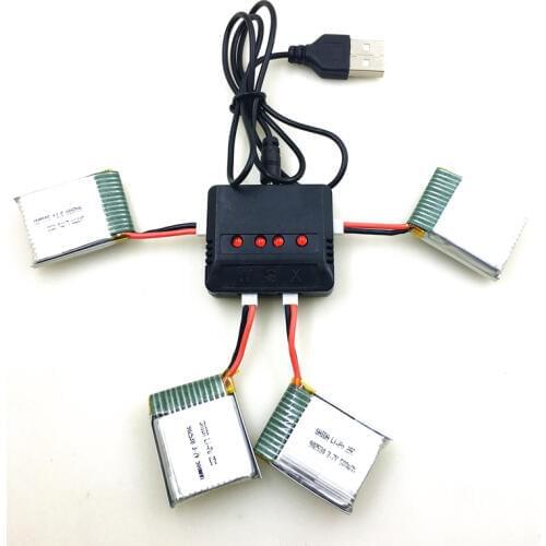 4 Batteries + Charger For XK K123 / WLtoys V931 RC Helicopter Spare Parts 3.7V 500mAh 25C Li-po Battery XK K123 Battery