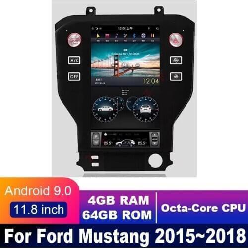 4G LTE 4GB+64GB Android 9 display For Ford Mustang 2015~2018 11.8" touch screen GPS Navigation car radio stereo