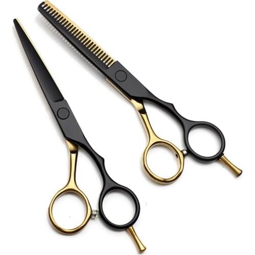 5.5 Inch Gold 6CR Titanium Hairdressing Barber Salon Professional Hair Cutting Scissors