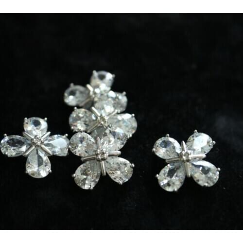 5pcs/lot Rhinestone crystal small buttons Cubic zirconia button for coat Decorative CZ sewing buttons for cashmere Knit cardigan