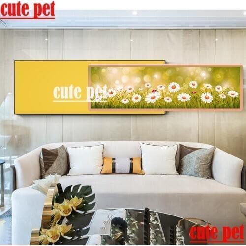 Large 5D Diamond daisy Mosaic Full round Diamond Embroidery Diy Diamond Painting CrossStitch Square Diamond Sets Home Wall Decor