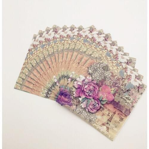20pcs/lot 33cmx33cm Printed Feature Tower Rose Paper Napkins For birthday Event & Party Decoration Tissue Decoupage