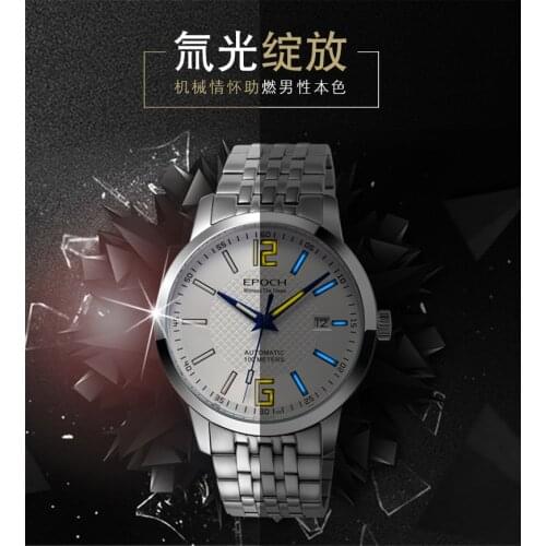 EPOCH Men Tritium T25 Watch Automatic Mechanical Japan Miyota 24Jewels Sapphire WR100M Swim Diver Watch