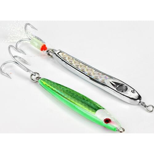 FISH KING Brand 1 PC 40G Green Gray Color Metal Jig Lure With Stainless Steel Hook Pesca Sea Fishing Tackle