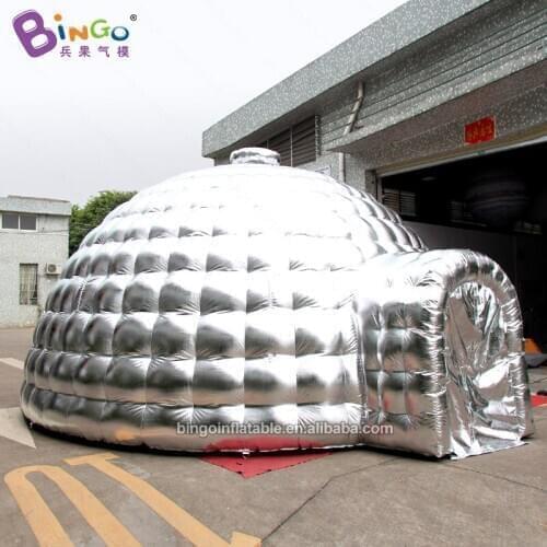 Free Shipping 6x6x3.5 Meters Customized Silver Inflatable Dome Tent / Igloo Tent Inflatable Bubble Tents Toy With Blower