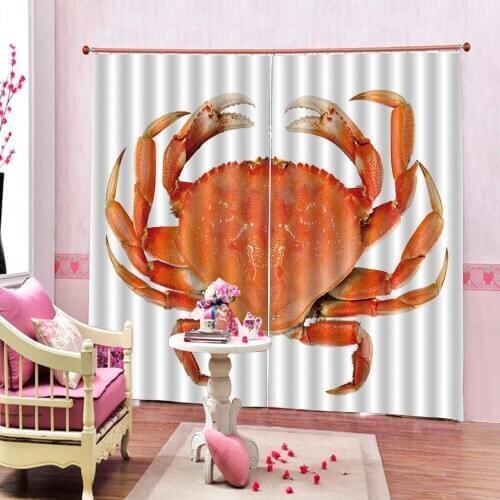 Customized size Blackout 3D Window crab 3d Curtains Blackout for Living Room Kids Bedroom Fabric