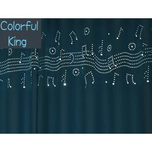 COLORFUL KING Beautiful Hollow Note Embroidered Blackout Curtains Drapes Curtains For Living Room Kitchen Bedroom