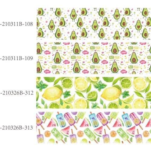 FLRARIBBONS 22mm 38mm 75mm fruit avocado summer ribbon