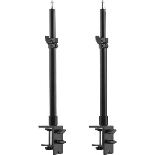 Metal Desk Mount Stand Tabletop C-clamp Mount Light Stand 36-60cm Adjustable Height 1/4" Top Screw for DSLR Camera Ring Light