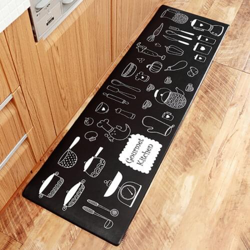 Moder kitchen Carpet Waterproof Oilproof PVC Cartoon Mat Kitchen Floor Door Mat Anti-slip Mats Home Entrance Front Door Doormats