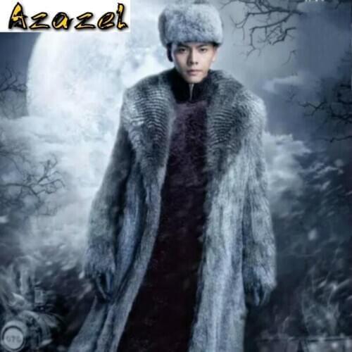 Hot Winter Fashion Fur coat men leather jacket Outerwear male 2020 new environmentally friendly artificial hair Long star coat