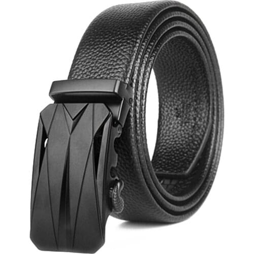 Mens Designer Belts Real Genuine Leather Strap Pure Black Automatic Buckle Male Waistbands Jeans Belt Men Luxury Ceinture Homme