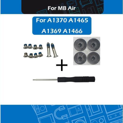 For Macbook Air A1370 A1465 A1369 A1466 bottom case screws set w/ screwdriver + bottom rubber feet kit 2010-2015 year