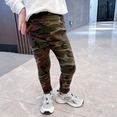 2021 New Leggings Kids Girls Spring Camouflage Children Trousers Girl Casual Pencil Pants Toddler Leggings