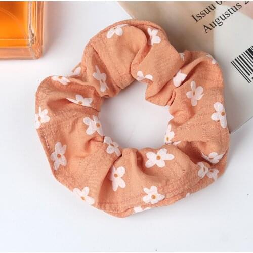 The New Hair Ring Is Fresh And Sweet And Cute. Simple And Versatile Head Rope Cotton Floral Rubber Band Tie Hair Accessories