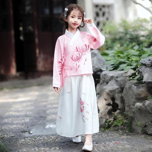 H2524 Girls Cosplay Clothes Student Performance Costumes Children Hanfu Suit Halloween Party Chinese Antique Ancient Fairy Dress