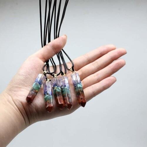 Wholesale 12pcs/lot Natural Synthe Crystal Healing Stones Seven Pulse Wheel Pendants For Fashion Charms Necklaces Free Shipping