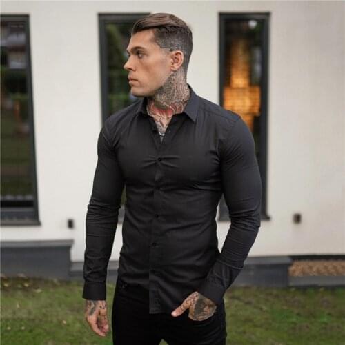 Autumn Mens European American Fashion Slim Fit Shirt Men Spring Cardigan T-shirt Mens Long Sleeve Shirt Men Blouse Casual Shirt