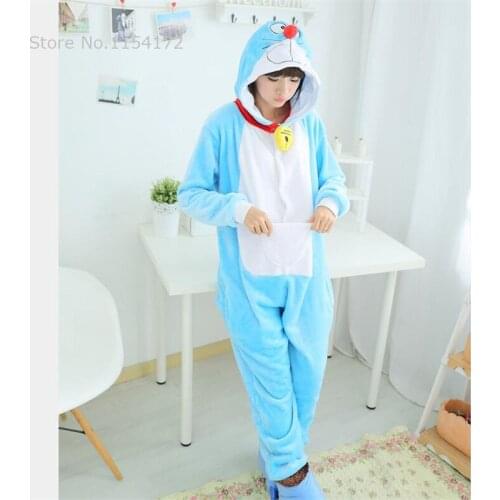 Doraemon Anime Adult Onesies Pyjamas Cartoon Animal Costume Pajamas Adult Onesies Sleepwear Halloween Kigurumi