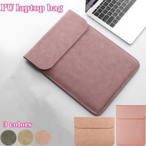 Portable Ultra-thin PU Notebook Macbook Ipad Computer With Magnetic Buckle Horizontal Liner Bag Computer Case Laptop Bag
