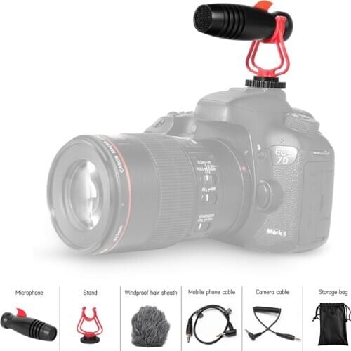 Professional Condenser Microphone Camera Mobile Phone Cardioid Microphone For Interview Live Recording Voice YouTube 3.5mm jack