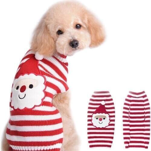 NACOCO Santa Claus Sweater Pet Sweater Xmas Dog Holiday Sweaters Christmas Sweaters Cold Weather Coat for Small to Medium Sized