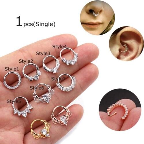 1pcs Earrings Tragus Rook Helix Piercing Nose Hoop Ring 8mm
