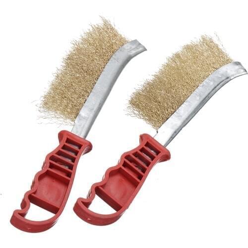 2PCS Steel Brass Wire Brush 9inch Heavy Duty Brush Cleaning Tool Multipurpose Metal Rush Removal Tool