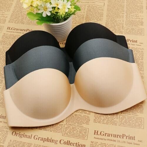 High Quality Womens Fashion Nude Bra One Piece Push Up Bra Invisable Seamless Bra Half Cup
