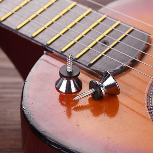 2pcs Guitar Pegs Guitar Strap Lock Metal Anti-slip Buckle Locking Pegs Pin for Bass Ukulele Instruments Accessories