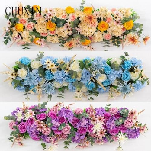 100cm Wedding props Artificial flower row arch flower arrangement wedding arrangement T-stage road lead photography decoration