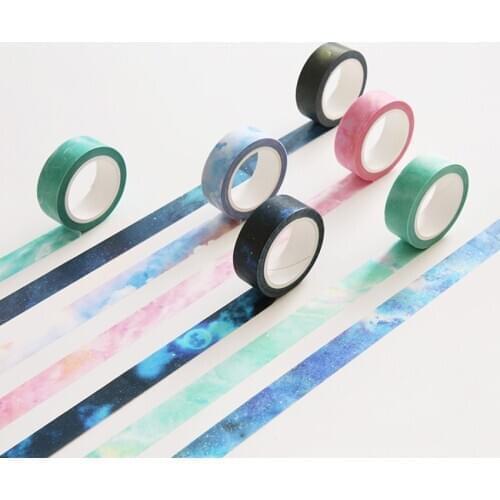 15mm*8m Twilight dream nebula paper washi tape masking tapes for diary album scrapbooking decoration Stationery students kids