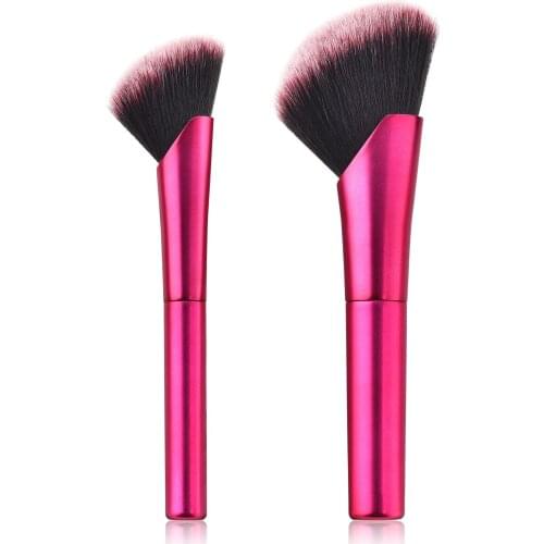 2pcs Blush Brush Fixed Cosmetics Powder Brush Strong Grip Easy To Pinch Fiber Plastic Handle Makeup Brush Beginner Make-up Tools