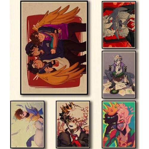 50 Designs Anime Dream Smp Kraftpaper Poster Protagonist Artwork Fancy Wall Sticker for Coffee House Bar