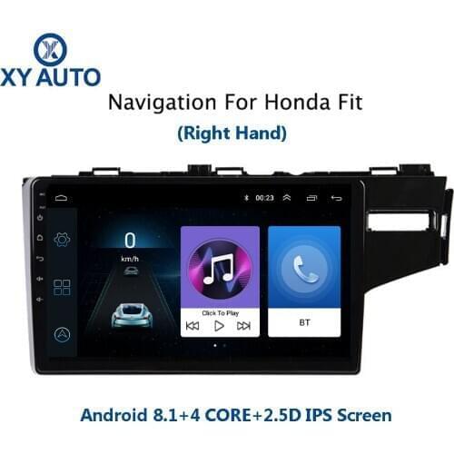 9 inch 2.5D IPS HD multi-touch screen Android 8.1 NAVI for Honda fit 2014-2018 right hand with Bluetooth USB WIFI support SW