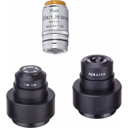 AmScope DK-SET-670-IRIS Darkfield Condenser + Objective Set for 670 Microscopes